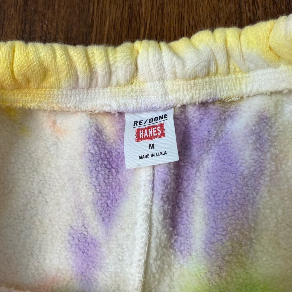 Re/Done x Hanes 2 Piece Raglan Neon Tie Dye Spiral Sweatshirt & Sweatpants M NEW - Picture 11 of 16